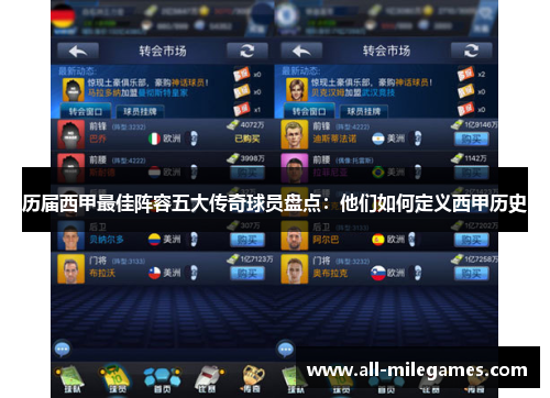 历届西甲最佳阵容五大传奇球员盘点：他们如何定义西甲历史