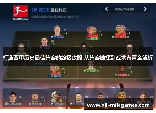 打造西甲历史最佳阵容的终极攻略 从阵容选择到战术布置全解析