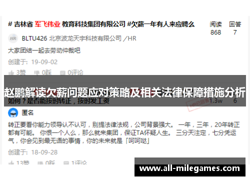 赵鹏解读欠薪问题应对策略及相关法律保障措施分析