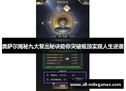 奥萨尔揭秘九大复出秘诀助你突破瓶颈实现人生逆袭