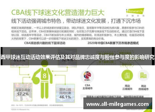 西甲球迷互动活动效果评估及其对品牌忠诚度与粉丝参与度的影响研究